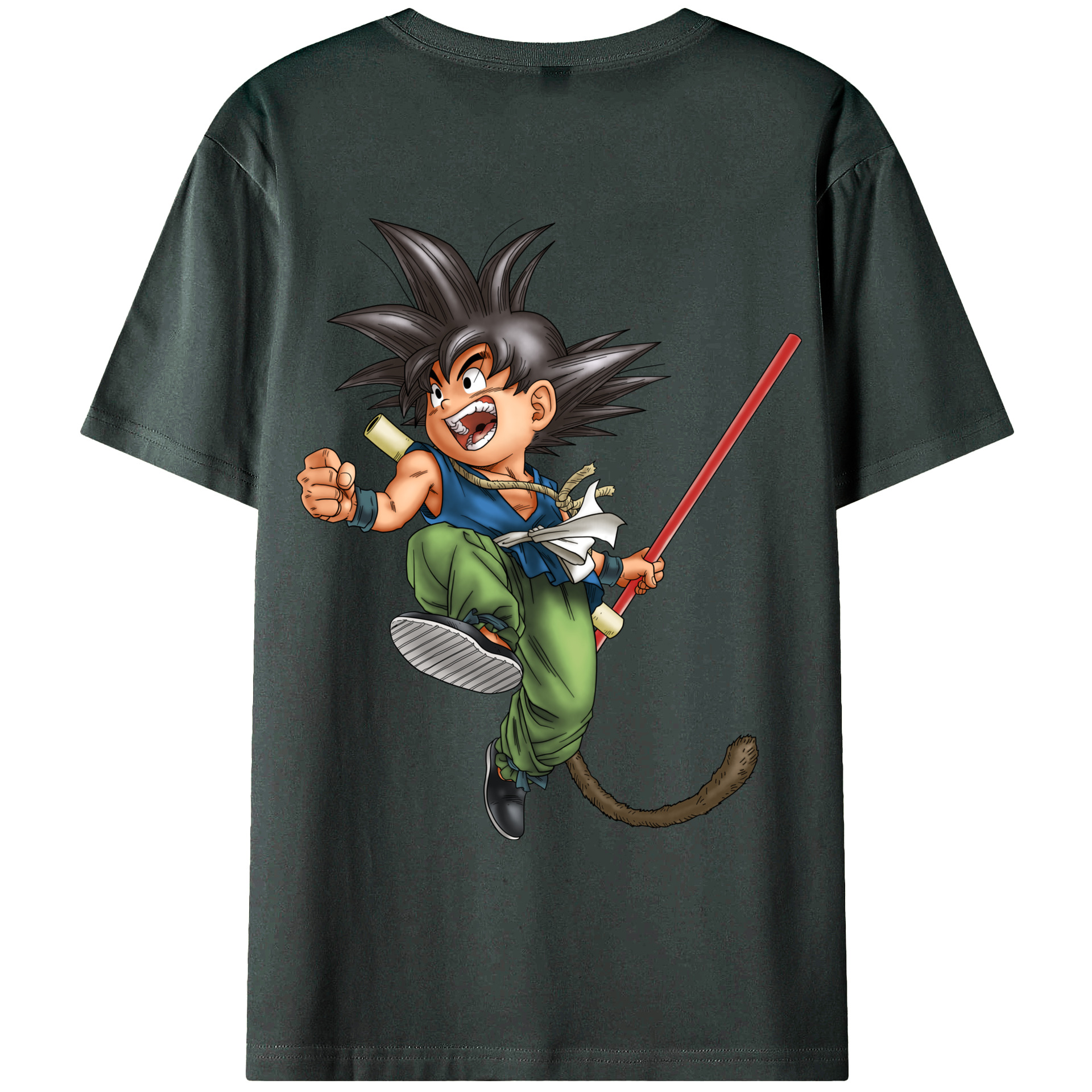 （画像用） ドラゴンボール 孫悟空（そん ごくう）Son Goku カカロット DRAGON BALL Kakarotto 綿100％ メンズ半袖Tシャツ（バックプリント） 通気性